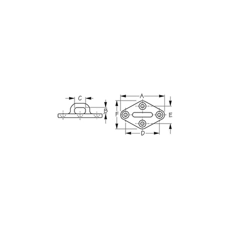 Sea-Dog Line SeaDog 088623 Diamond Eye Plate - Cast 316 Stainless Steel - 1/4" Fastener - 88623
