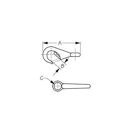 Sea-Dog Line Seadog 1461231 Fast Eye Boat Snap, Stainless, Size 3 - 146123-1