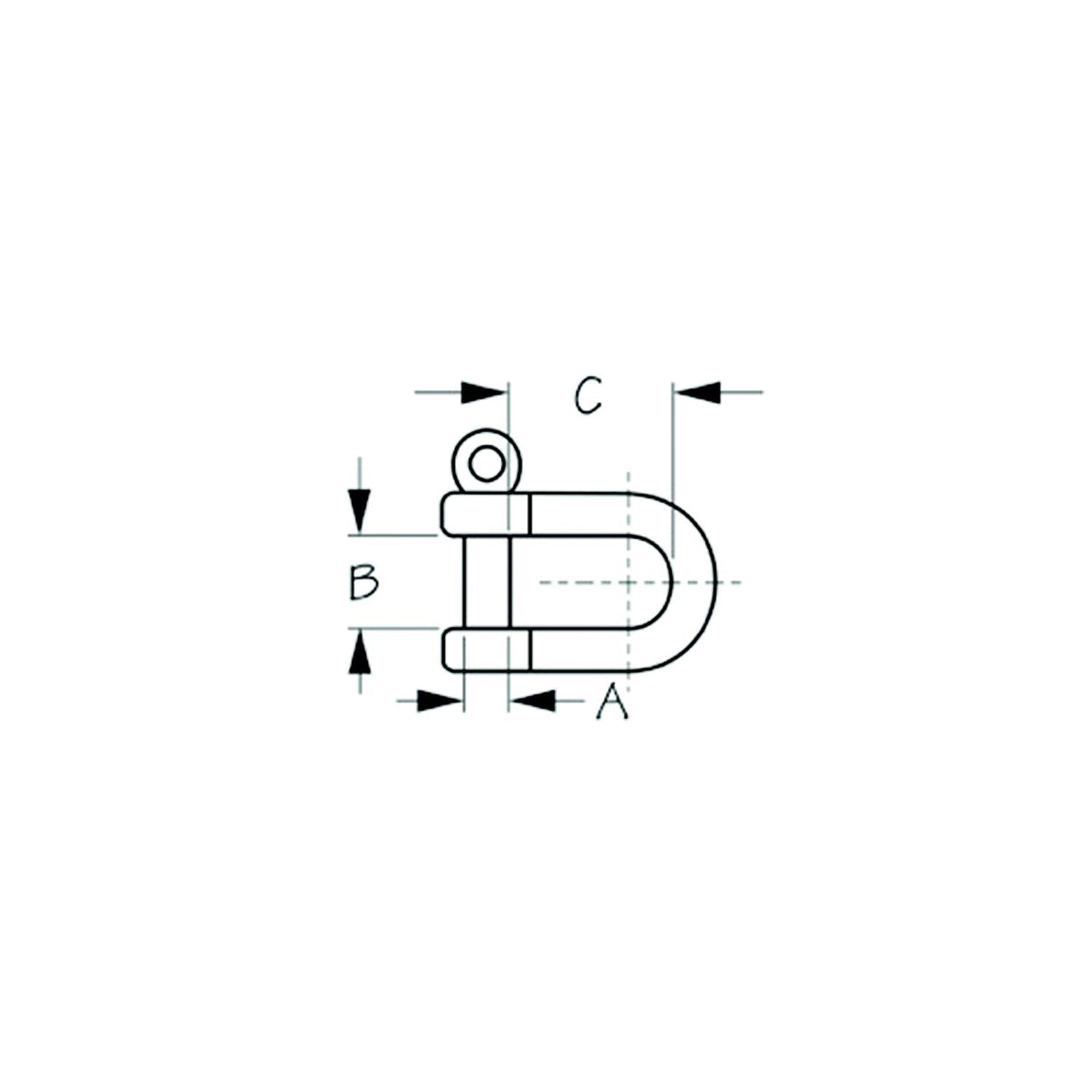 Sea-Dog Line Sea-Dog 147126 Captive Pin Stainless Steel D-Shackle, 1/4" - 147126-1 - image 1