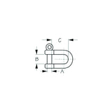 Sea-Dog Line Sea-Dog 147126 Captive Pin Stainless Steel D-Shackle, 1/4" - 147126-1 - image 1
