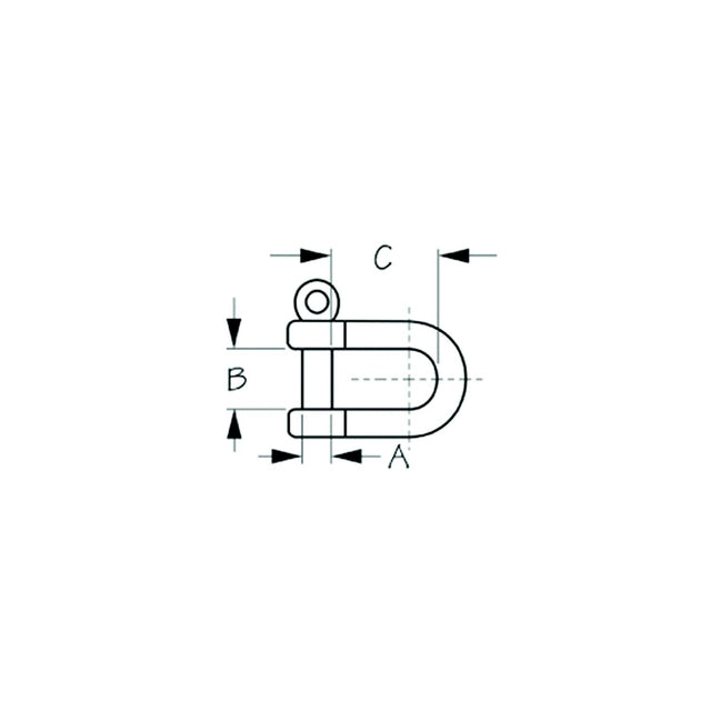 Sea-Dog Line Sea-Dog 147126 Captive Pin Stainless Steel D-Shackle, 1/4" - 147126-1 - image 1