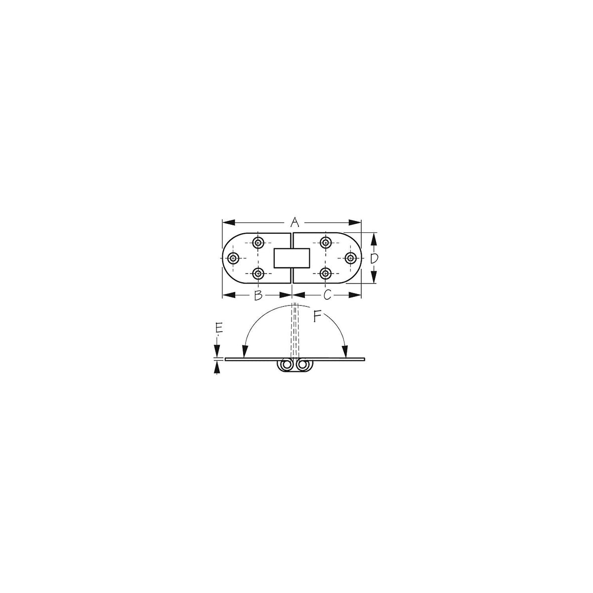 Sea-Dog Line Sea-Dog 2015511 Stainless Flush 2-Pin Hinge - image 1