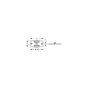 Sea-Dog 2035301 Dampening Door Hinge, #8 FH, Weight= .11/ .22 A= 2-7/8" , B=1-7/16", C=1-7/16" D=1-1/2", E=1/16" - image 1