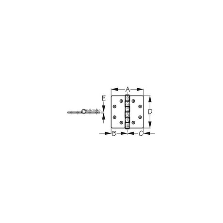 Sea-Dog Line SeaDog Butt Hinge with Bearings - Commercial Pattern - Investment Cast 316 Stainless - 1/4" Fastener - 205242