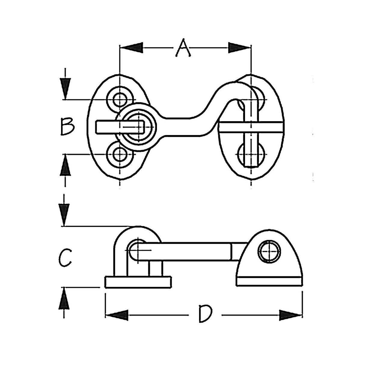 Sea-Dog Line Sea-Dog 2220501 Door Hook, 1-1/2" Chrome/Brass - 222050-1 - official Sea-Dog Line product image 3
