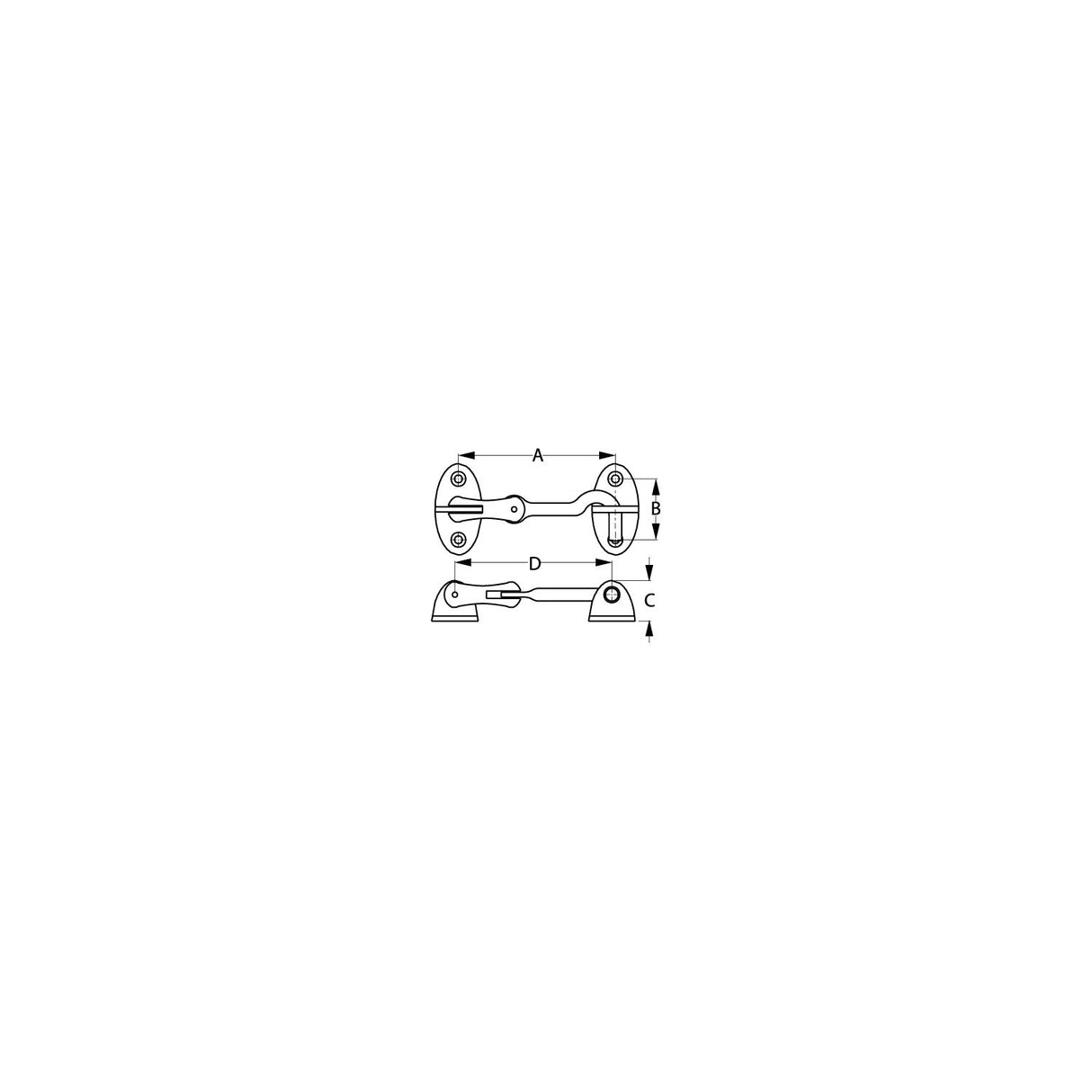Sea-Dog Line SeaDog 222090 Gooseneck Hook & Swivel, Chrome/Brass, 5-5/8" - 222090-1 - official Sea-Dog Line product image 3