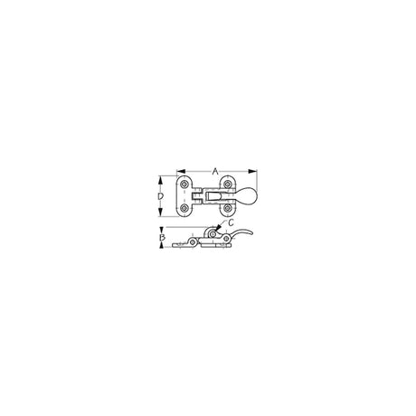Sea-Dog Line Sea-Dog 2221101 Anti-Rattle Fastener, Chrome/Brass, Carded, A: 4" B: 15/16" C: 1/4" D: 2", #10 FH - 222110-1