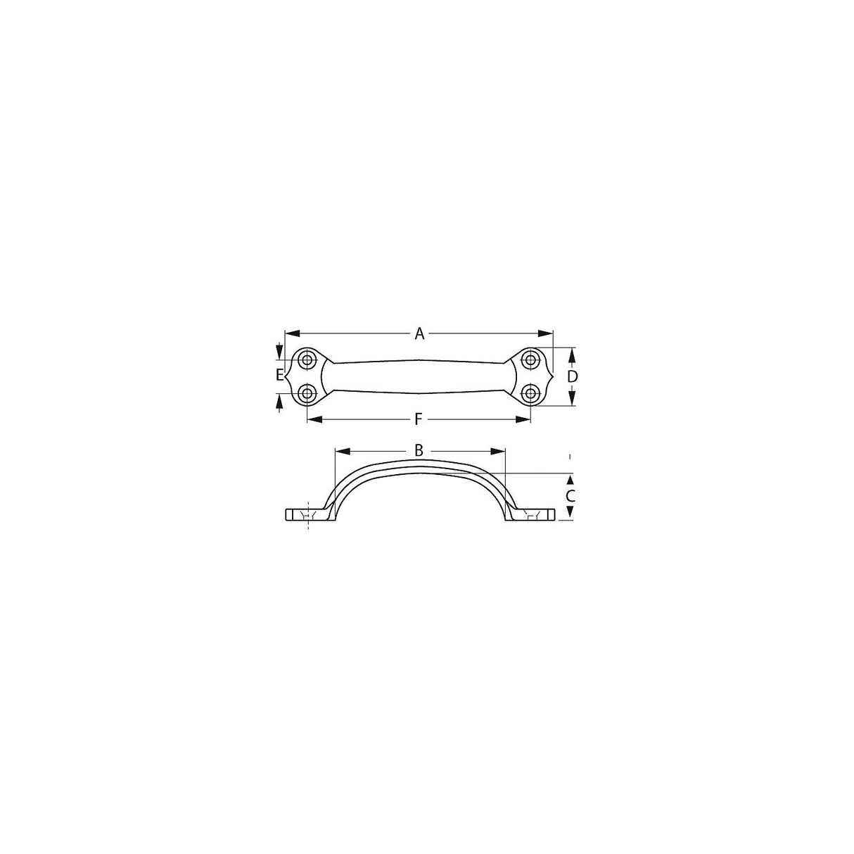 Sea-Dog Line SeaDog 222348 Deluxe 6" Lift Handle, Chrome/Brass - 222348-1
