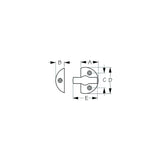 Sea-Dog Line Sea-Dog 2223601 Door Stop Button, A=1-3/16" , B=1/2" C=1", D=1-3/4", E= 1-11/16" Chrome - 222360-1 - official Sea-Dog Line product image 3