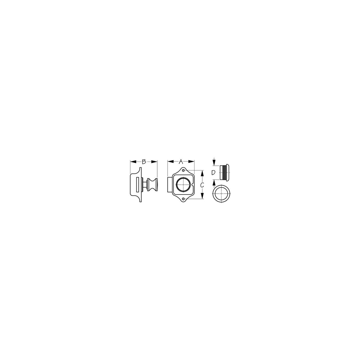 Sea-Dog Line Sea-Dog 2243011 Push Button Rim Latch, Polished Brass - 224301-1 - official Sea-Dog Line product image 3