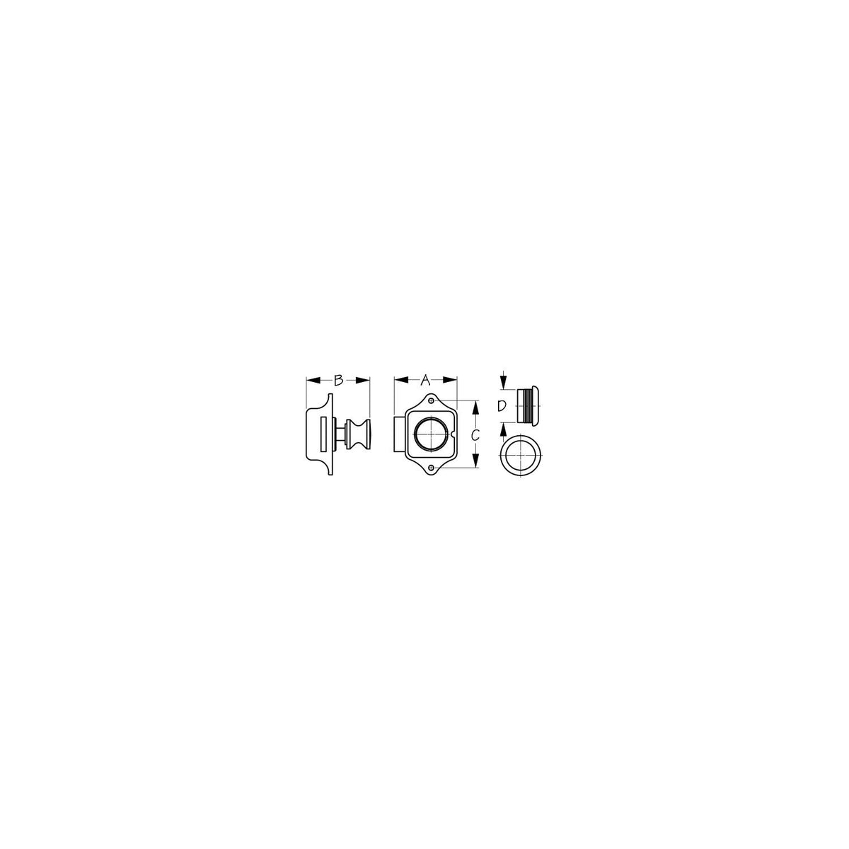 Sea-Dog Line Sea-Dog 2243001 Push Button Rim Latch, Chrome Brass - 224300-1 - official Sea-Dog Line product image 3