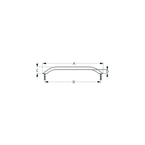 Sea-Dog 2546171 Stud Mount Handrail, Tube: 3/4", A: 18-1/2", B:16-3/4", C: 2" , D:1-1/4" Fastener: 5/16"-18 Nut,Black Matte - image 1