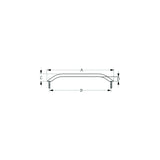 Sea-Dog 2546191 Stud Mount Handrail, Tube: 3/4", A: 24", B: 22-1/2", C: 2", D:1-1/4" Fastener: 5/16"-18 Nut, Black Matte - image 1