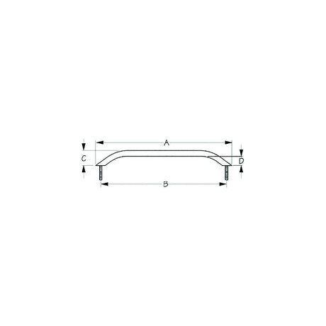 Sea-Dog 2546011 Stud Mount Handrail, Tube: 3/4", A: 8-3/4" B: 7-1/2" C: 1-3/4" D:1-1/4" , Fastener: 5/16"-18 Nut, Stainless - image 1
