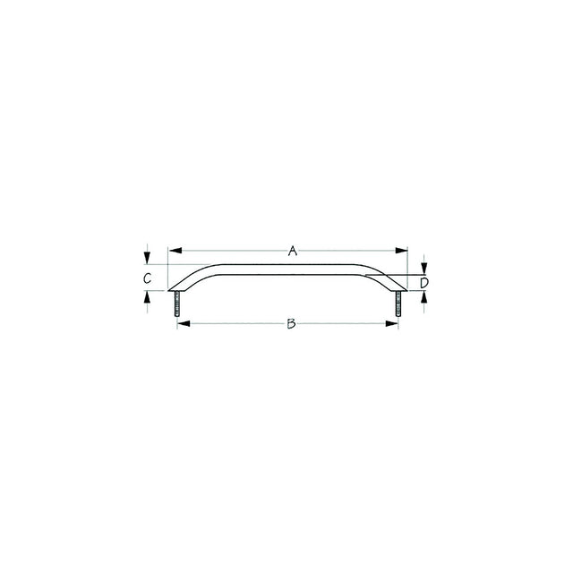 Sea-Dog 2546031 Stud Mount Handrail, Tube: 3/4", A:12", B:10-3/4", C: 2" D:1-1/4" Fastener: 5/16"-18 Nut, Stainless - image 1