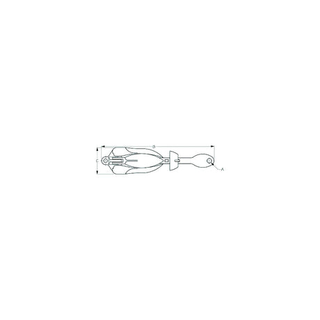 Sea-Dog Line Sea-Dog 318003 Folding Grapnel Anchorr 3.5 lbs, A:1/2" , B:12", C:2-7/8", Boat Length: 5'-12', Line/Length: 1/4"/35' , Chain/Length: 3/16"/7'-10" - 318003 - official Sea-Dog Line product image 3