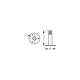 Sea-Dog Line Sea-Dog 3295151 Fixed Antenna Base, A: 4-1/4", B: 3", C: 2-1/4", 1/4" RH - 329515-1 - official Sea-Dog Line product image 3