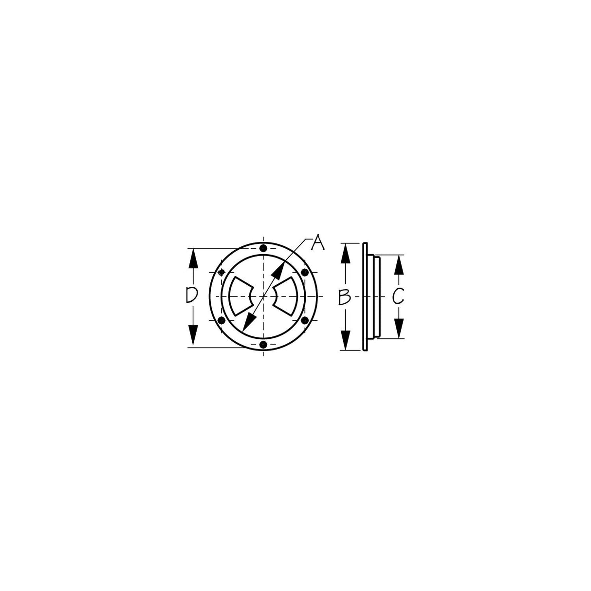 Sea-Dog Line Quarter-Turn Deck Plate w/Internal Collar - 336365-1