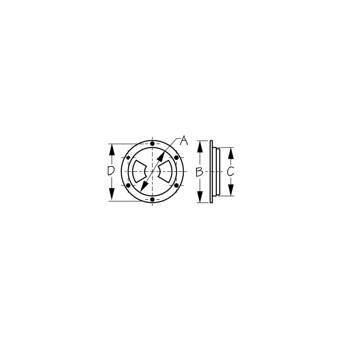 Sea-Dog Quarter-Turn Smooth Deck Plate w/Internal Collar - Black - 4" [336345-1] - official Sea-Dog Line product image 2