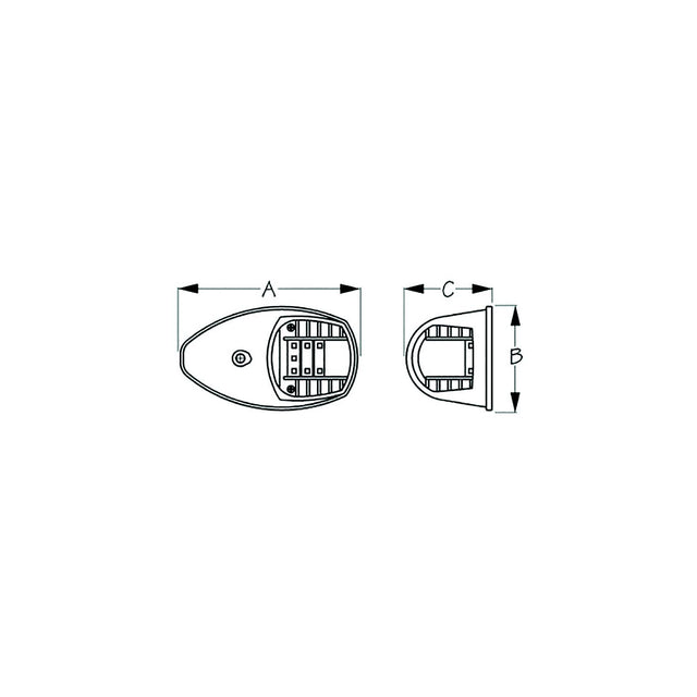 Sea-Dog Line Sea-Dog 4000731 LED Side Mount Lights, A:3-7/8", B:2-1/4", C:1-7/8", 12V , Black, - image 1