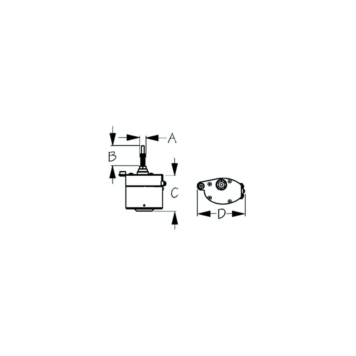 Sea-Dog Line SeaDog Stamped Powder Coated Steel & Stainless Standard 12V Wiper Motor | 2-1/2" Shaft | Black Finish - 412321B-3