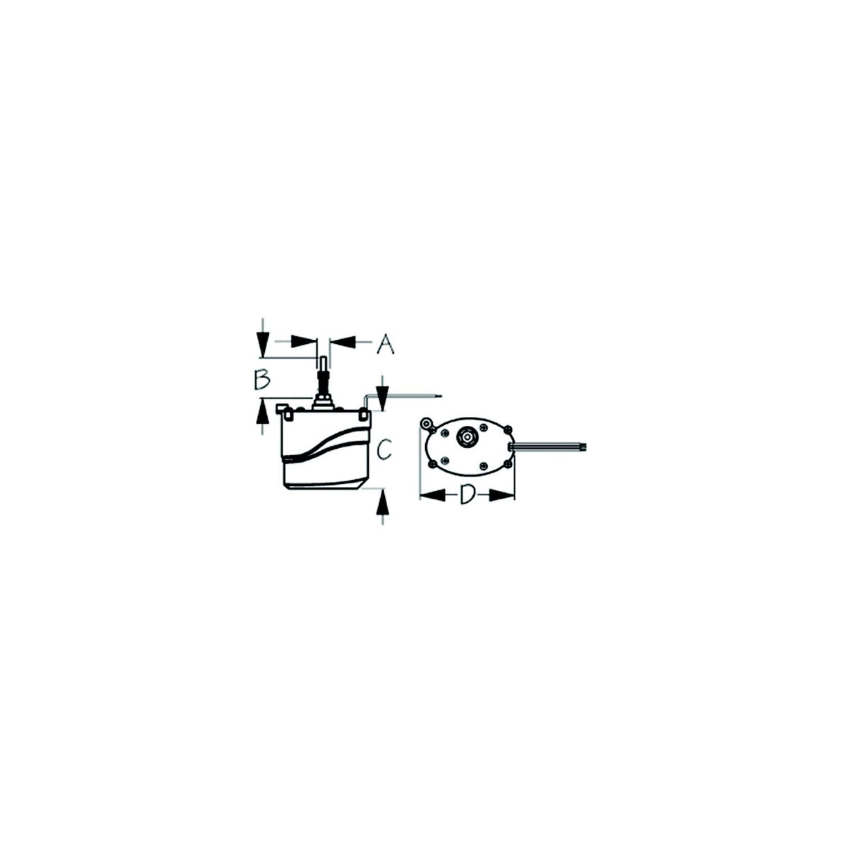 Sea-Dog Line SeaDog Powder Coated Aluminum & Stainless Waterproof Standard 12V Wiper Motor | 2-1/2" Shaft | White Finish - 412321W-3 - official Sea-Dog Line product image 3