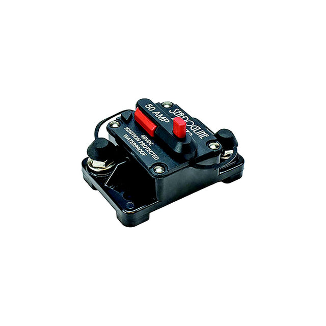 Sea-Dog 4208751 Hi-Amp Surface Mount Resettable Circuit Breaker, 70 amps, A=2-7/8" B=1-7/8" C=1-3/4" D=2-3/16" E=1-1/16", 48 Volts - image 1