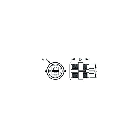 Sea-Dog Round Voltage Amp Meter - 6V-30V 0 Amp - 10 Amp Meter [421625-1] - official Sea-Dog Line product image 2