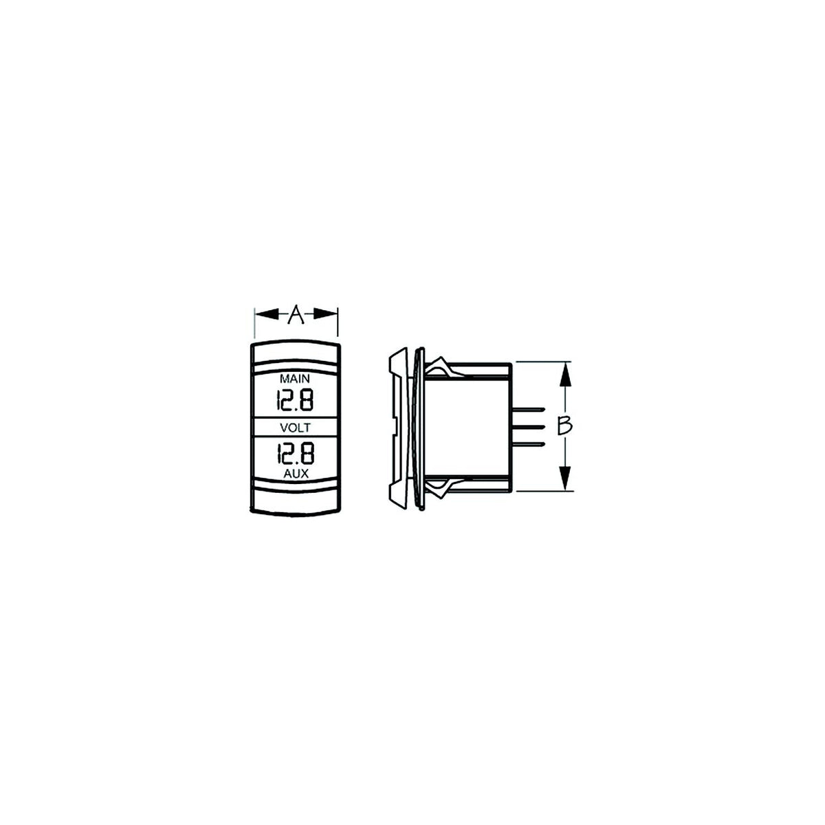 Sea-Dog Dual Volt Meter Rock Switch 10V-48VDC [421636-1] - official Sea-Dog Line product image 3