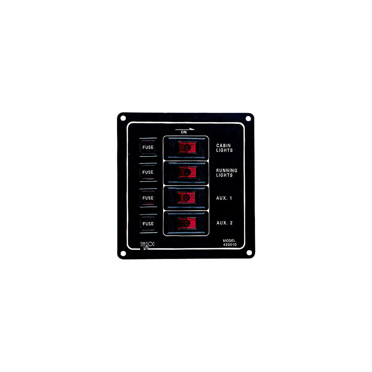 Sea-Dog Line 4 Switch Illiminated Switch Panel, Vertical - 422010-1