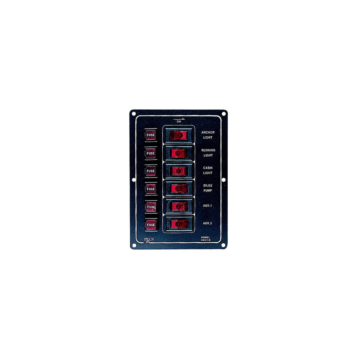 Sea-Dog Aluminum Switch Panel Vertical - 6 Switch [422110-1] - official Sea-Dog Line product image 2