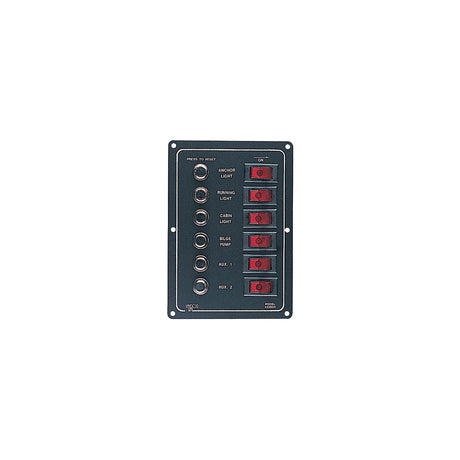 Sea-Dog Line SeaDog 422800 Aluminum 6 Circuit Breaker Panel - 6-1/2" x 4-1/2" - Stamped Anodized Aluminum - 422800-1