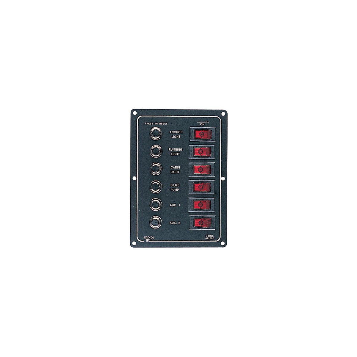 Sea-Dog Aluminum Circuit Breaker Panel - 6 Circuit [422800-1] - official Sea-Dog Line product image 2