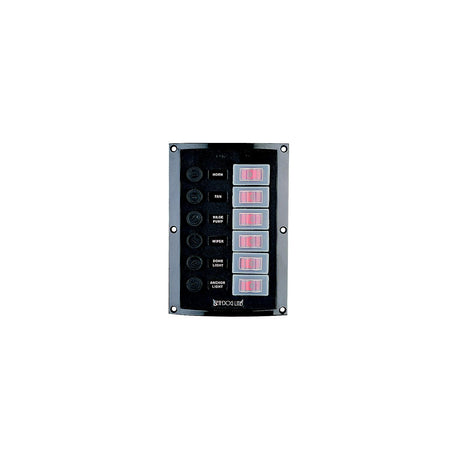 Sea-Dog Line SeaDog 424116 Splash Gard Vertical 6 Gang Rocker Switch Panel, 6-1/2" x 4-1/2" - 424116-1