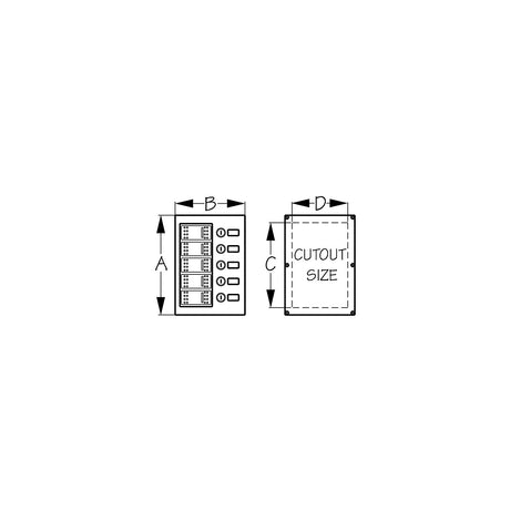 Sea-Dog Line Sea-Dog 5-Gang Wave Rocker Switch Fuse Panel - 425110-1