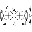 Sea-Dog, 426021, Front Mount Socket Panel, A: 1-7/8", C: 1-1/8", Black, Holes: 1, #8 FH - 426021-1 - image 1