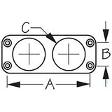 Sea-Dog, 4260231, Front Mount Socket Panel, A: 5-3/16", B: 1", C: 1-1/8", Black, Holes: 3, 8# FH - image 1