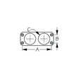 Sea-Dog, 4260321, Back Mount Socket Panel, A: 3-1/2", B: 1", C: 1-1/8", Black, Holes: 2, #8 FH - image 1
