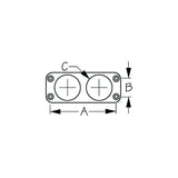 Sea-Dog, 4260321, Back Mount Socket Panel, A: 3-1/2", B: 1", C: 1-1/8", Black, Holes: 2, #8 FH - image 1