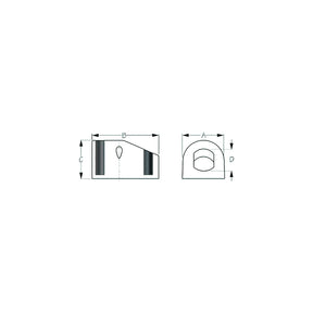 Sea-Dog 4260291 Tent Mount Socket Panel, A:6", B: 3", C: 1-15/16", D:1-1/8", 3 holes, #6 FH weight: .15 - image 1