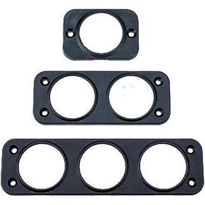 Sea-Dog, 4260331, Back Mount Socket Panel, A: 5-3/16", B: 1", C: 1-1/8", Black, Holes: 3, #8 FH - image 1