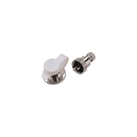Sea-Dog Line SeaDog 426262 Polarized 3 Amp 2 Pin Electrical Outlet - #6 Fastener - Cast Brass & Chrome Plated - 426262-1