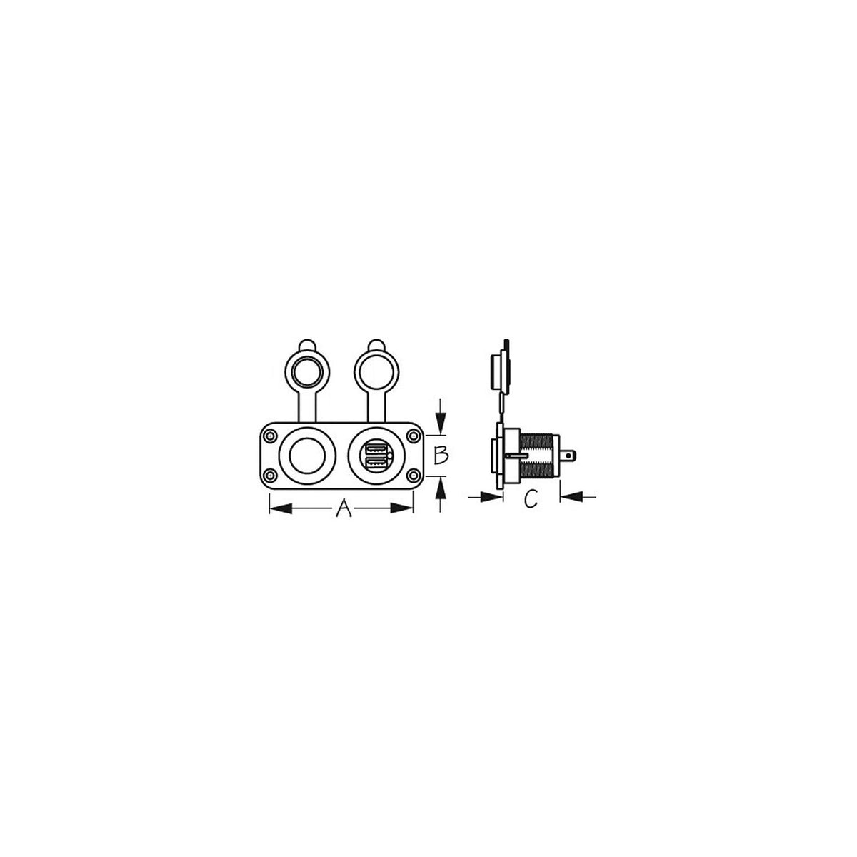 Sea-Dog Double USB Power Socket Panel [426505-1] - official Sea-Dog Line product image 3