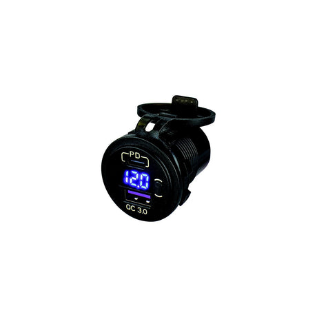 Sea-Dog Line Seadog XXX USB 3.0 & USB-C Power Socket w/Volt Meter - 426518-1