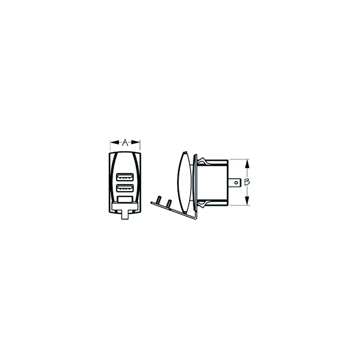 Sea-Dog Dual USB Rocker Switch Style Power Socket [426520-1] - official Sea-Dog Line product image 3