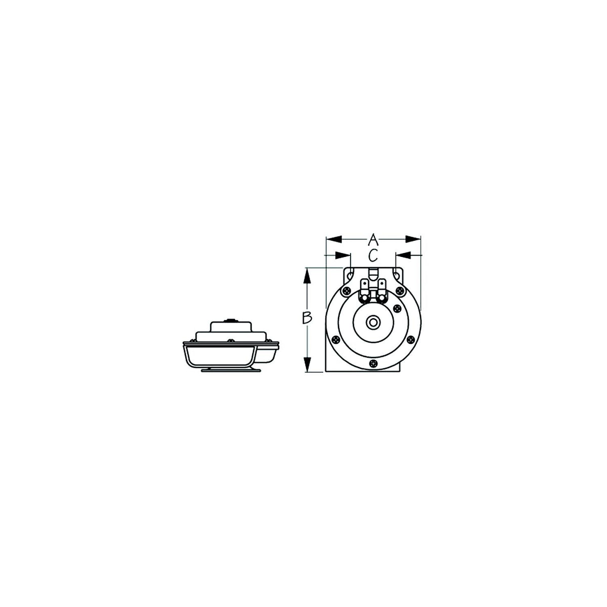 Sea-Dog Line SeaDog 431310 Black Finish Hidden Mount 3 Amp 107 DB Mini Compact Horn | Powder Coated Steel - 431310-1 - official Sea-Dog Line product image 3