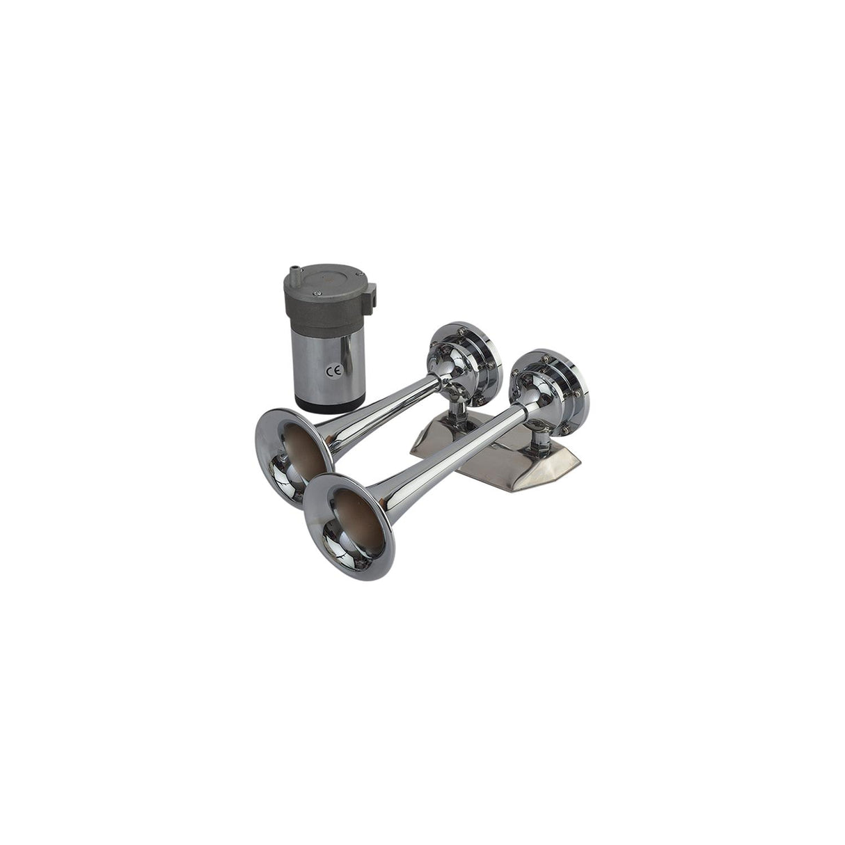 Sea-Dog Line SeaDog 432620 Maxblast 20 Amp 125 DB 12V 11 PSI Dual 9-5/8" Trumpet Air Horn | Chrome Plated Brass - 432620-1