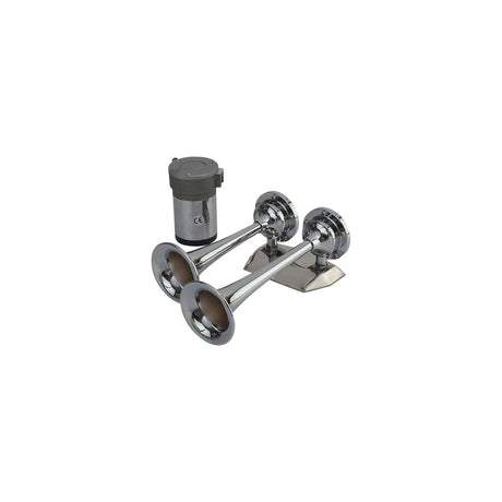 Sea-Dog Line SeaDog 432620 Maxblast 20 Amp 125 DB 12V 11 PSI Dual 9-5/8" Trumpet Air Horn - Chrome Plated Brass - 432620-1