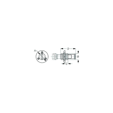 Sea-Dog Line SeaDog 520060 Captive Garboard Drain & Plug, A: 2", B: 1-1/8", C:1-2", D: 2-5/8" #8 FH - 520060 - official Sea-Dog Line product image 3