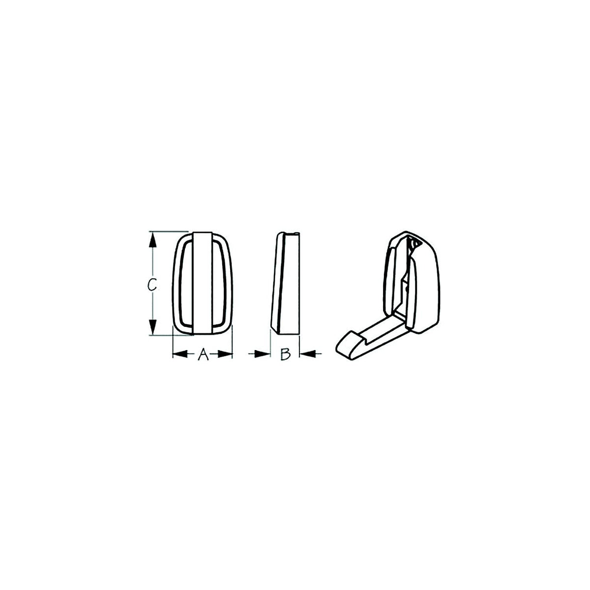 Sea-Dog 6714971 Folding Coat Hook, A=1-3/16", B= 9/16", C=2", #8 FH, weight= .18 - image 1